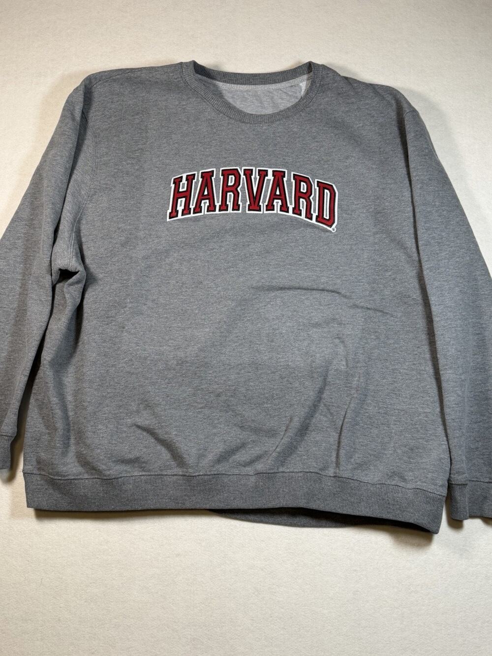 Harvard University Crewneck Sweatshirt Gray Adult 5XL Pullover College Logo